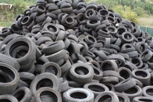 heap of used tires