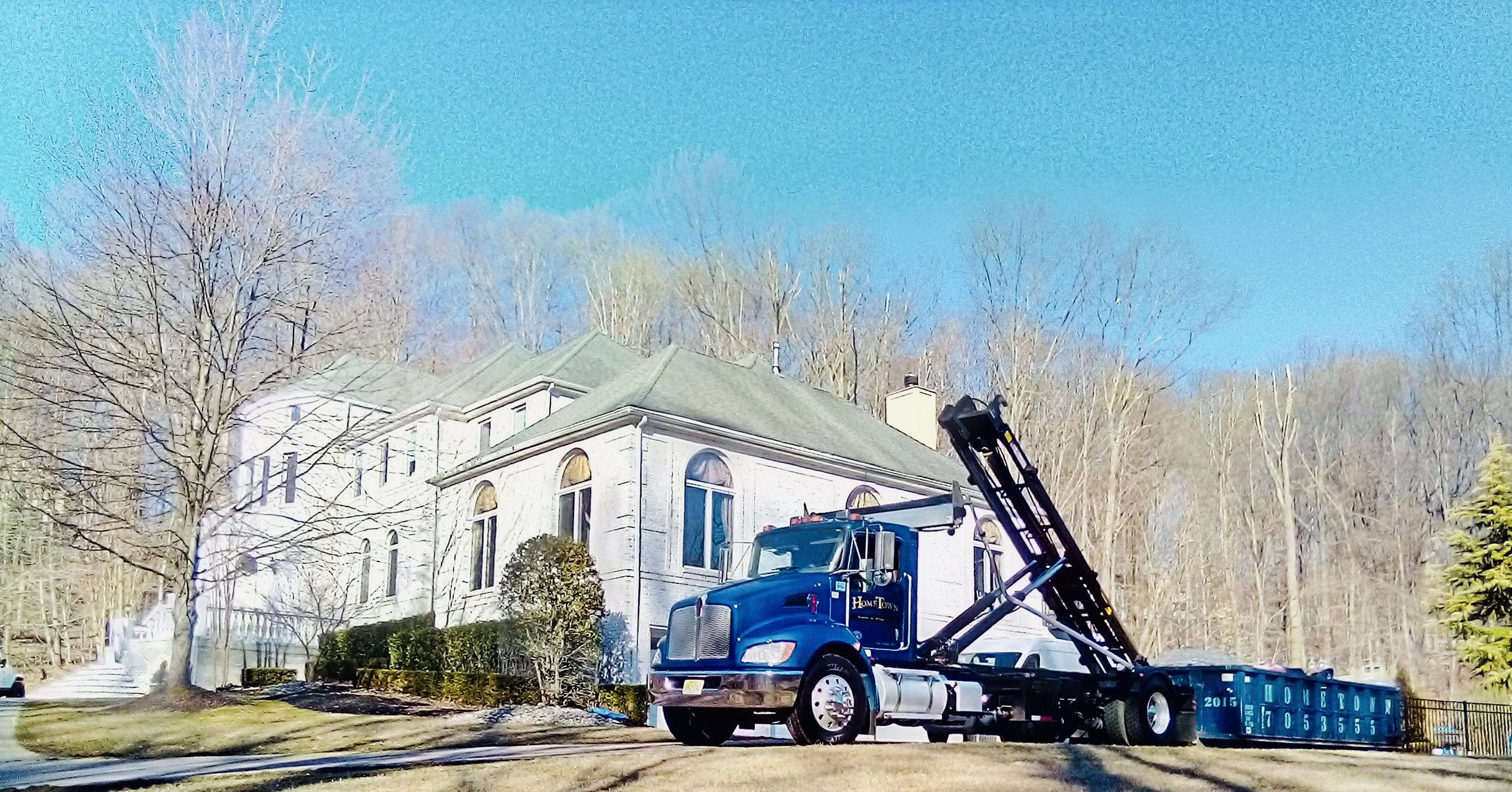 Dumpster unloading at new jersey home