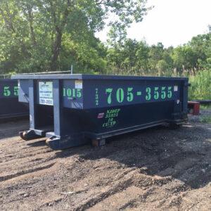 a 10 yard dumpster being used for a landscaping project