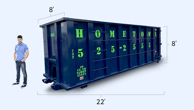 40 Yard Roll-Off Dumpster Size - 8'T X 8'W X 22'L - Starting at $950.00