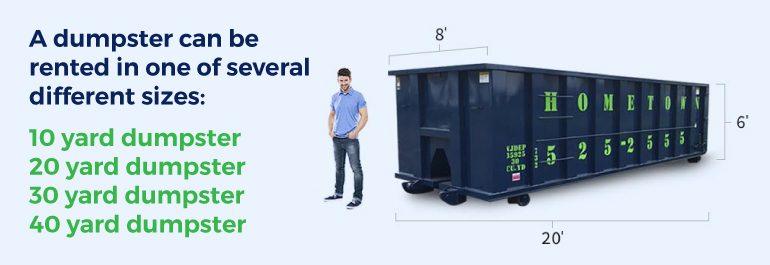 dumpster rental sizes different dumpster sizes