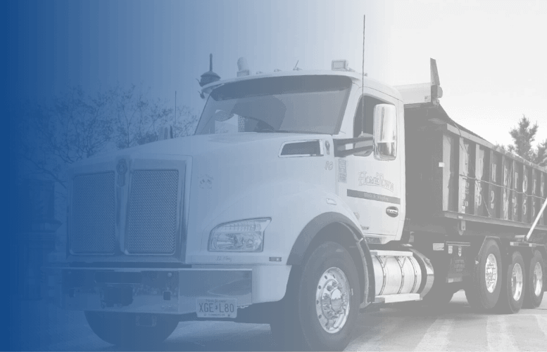 white dumpster truck shadow background