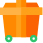 orange dumpster icon